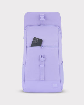 Damen Tagesrucksack 'Mika' in fliederfarben mit Reißverschlusstasche und Smartphonefach vorne