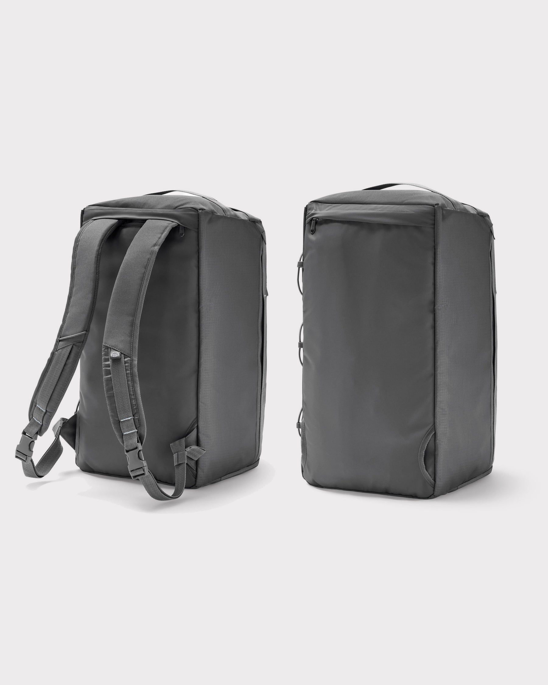 Grauer Duffle Bag 'Shawn Medium' mit Rucksackgurten und rechteckiger Form