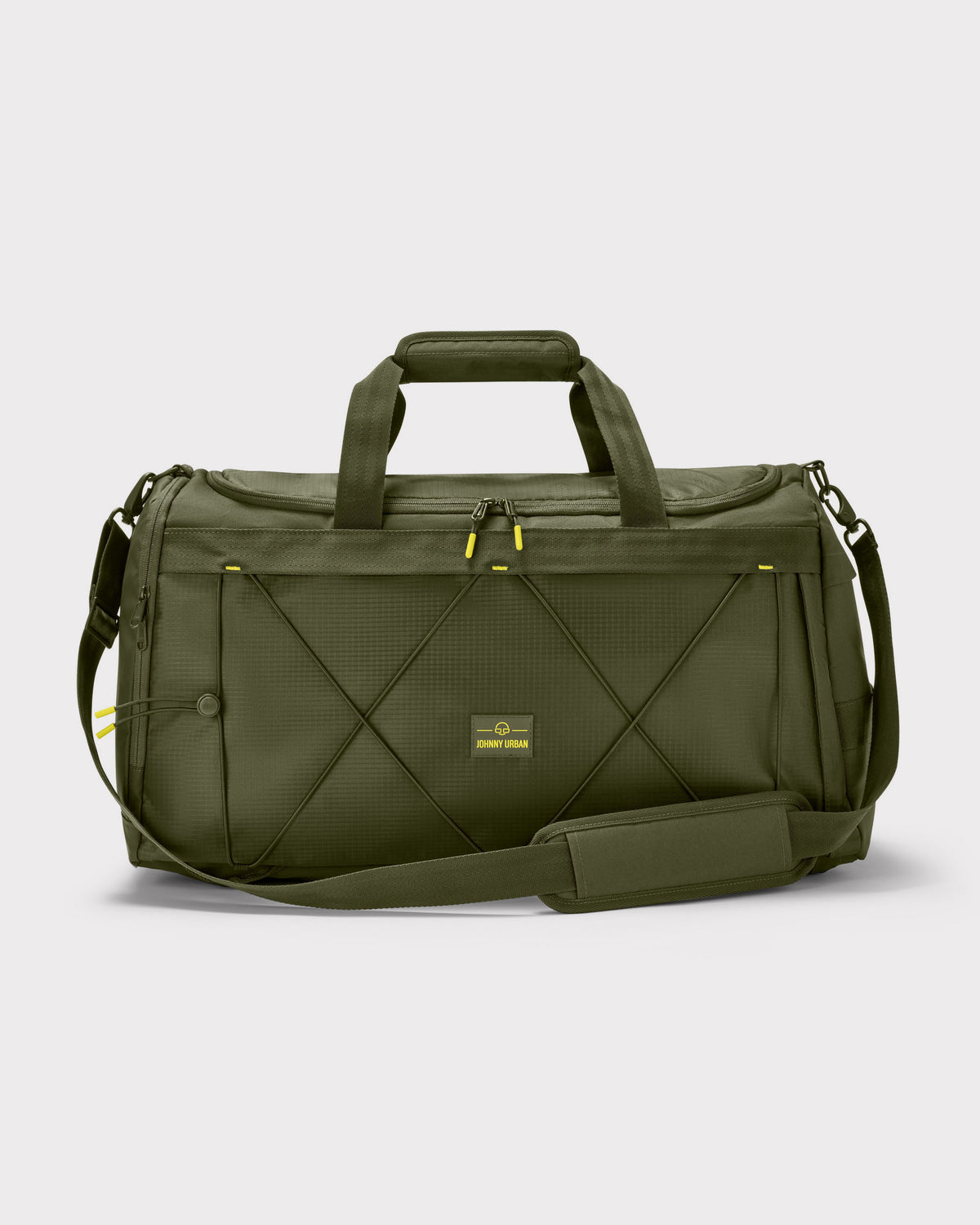 Große olivgrüne Duffle Bag 'Shawn Large' von Johnny Urban mit Griffen und Schulterriemen