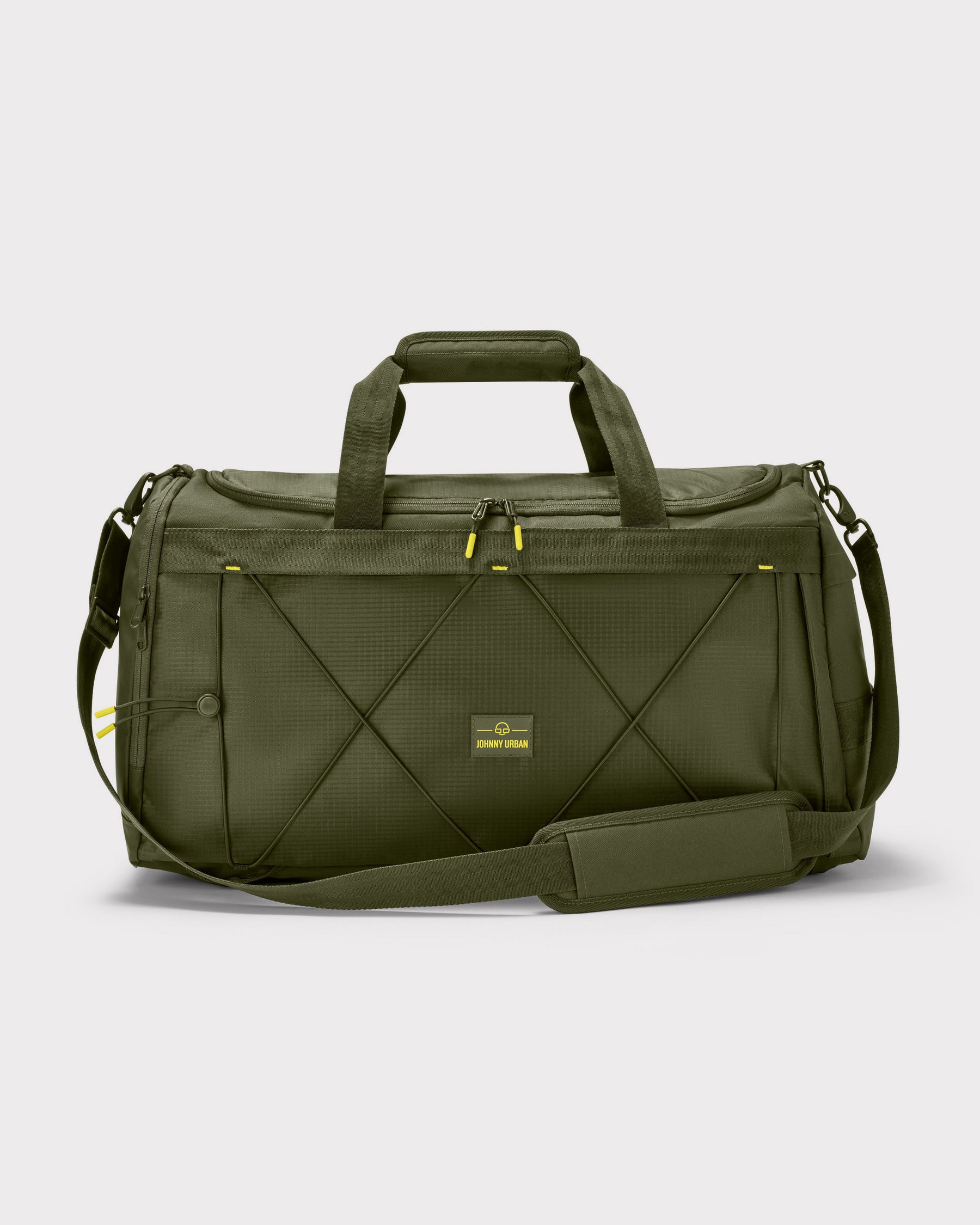 Große olivgrüne Duffle Bag 'Shawn Large' von Johnny Urban mit Griffen und Schulterriemen