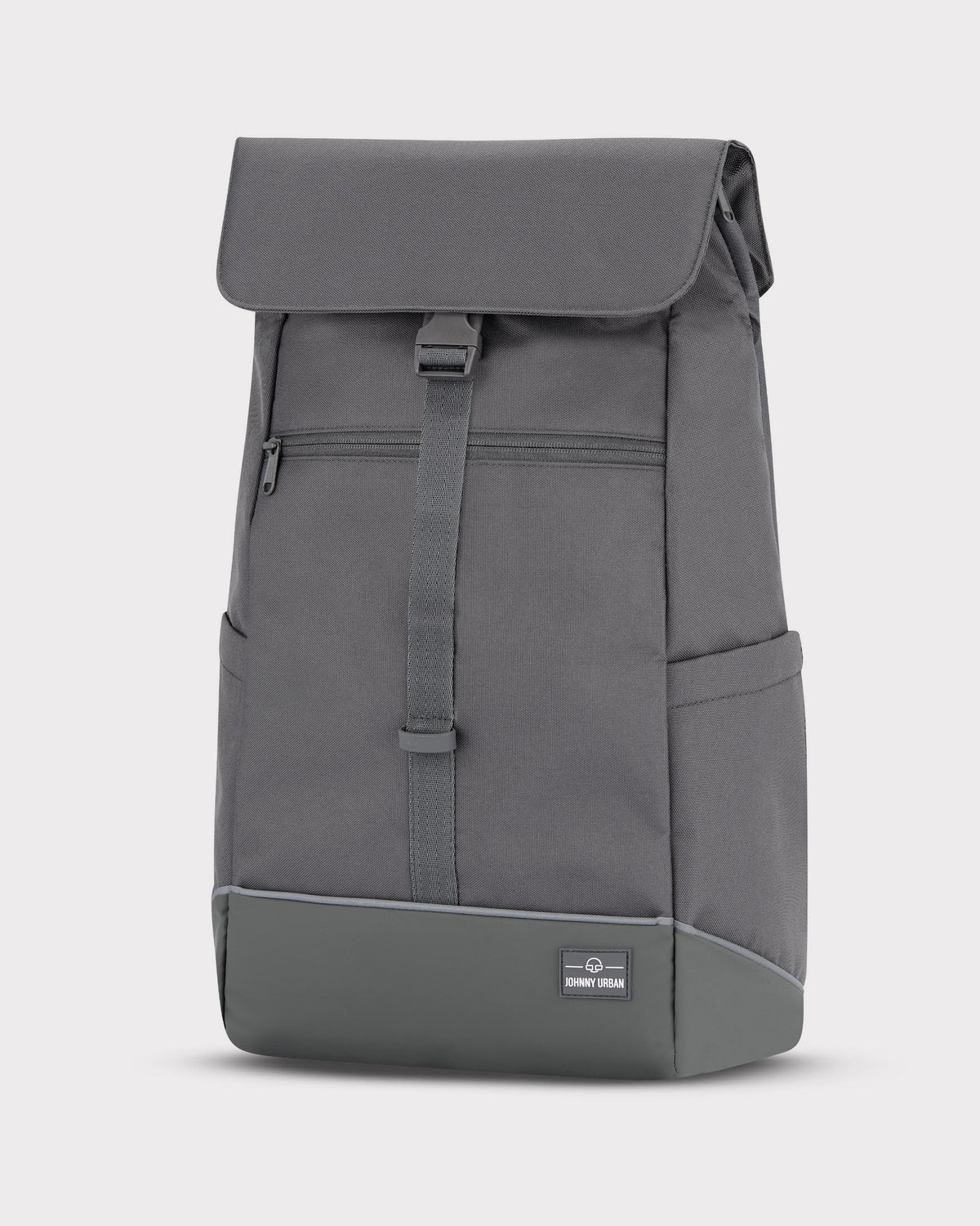 Grauer Fahrradrucksack 'Mika' mit Rollverschluss, Fronttasche und schwarzen Details