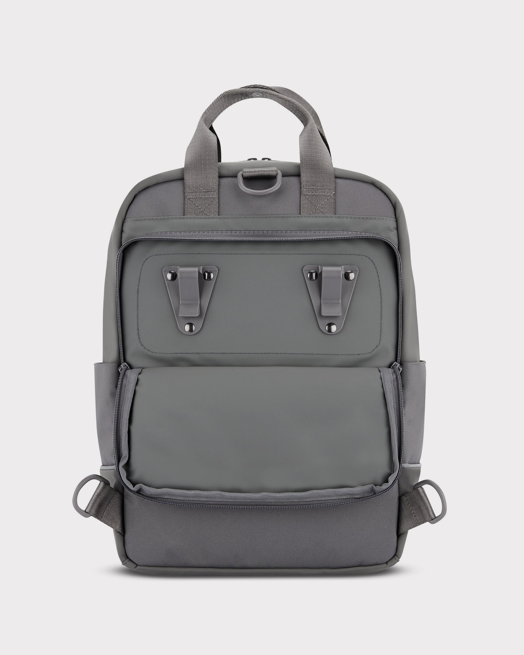 Grauer Johnny Urban Rucksack 'Jona Medium' für Fahrrad mit Befestigungsclips und Reißverschlussfach