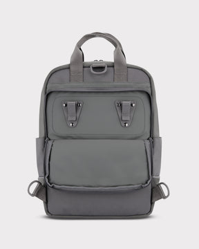 Grauer Johnny Urban Rucksack 'Jona Medium' für Fahrrad mit Befestigungsclips und Reißverschlussfach
