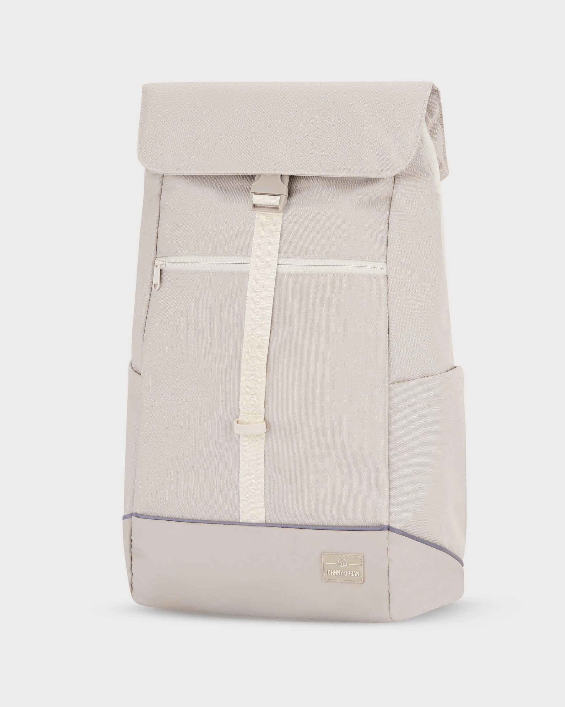 Beiger Johnny Urban Rucksack 'Mika' Bike mit Klappe, Frontreißverschluss und seitlicher Tasche
