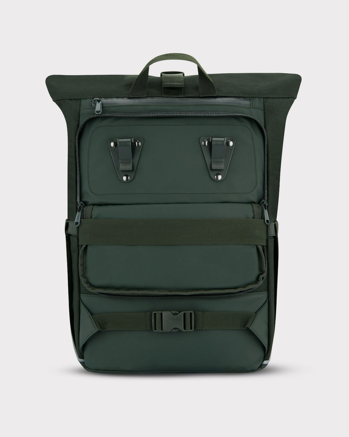 Schwarzer Johnny Urban Rolltop Rucksack 'Robin Medium' für Fahrrad mit Befestigungsschlaufen und verstellbaren Gurten