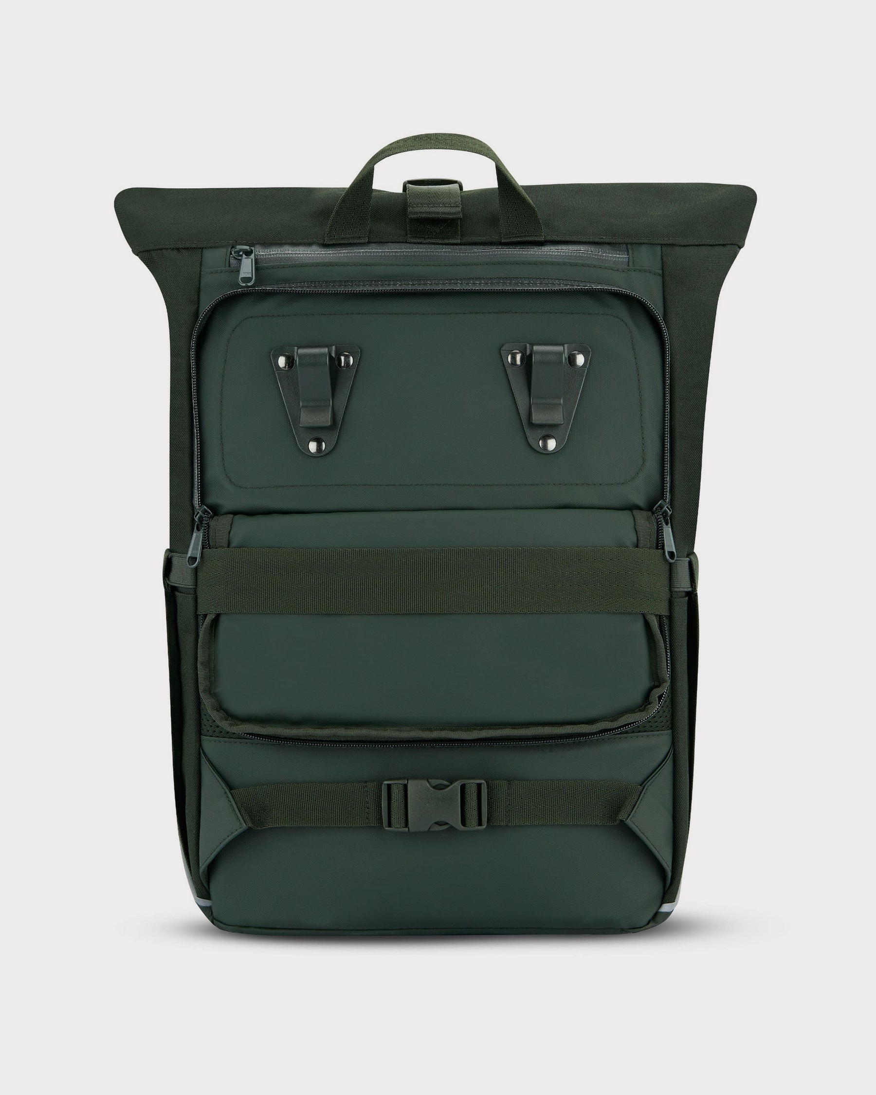 Schwarzer Johnny Urban Rolltop Rucksack 'Robin Medium' für Fahrrad mit Befestigungsschlaufen und verstellbaren Gurten