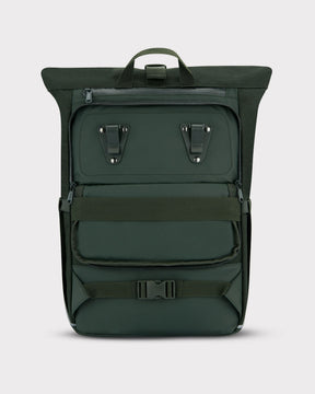Schwarzer Johnny Urban Rolltop Rucksack 'Robin Medium' für Fahrrad mit Befestigungsschlaufen und verstellbaren Gurten