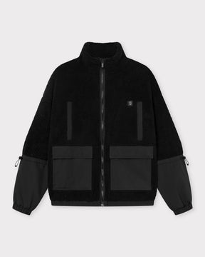 Teddy Fleecejacke 'Carson' von Johnny Urban, schwarz, mit Reißverschluss und großen Taschen