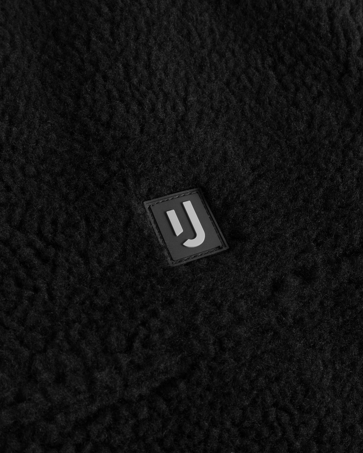 Schwarze Teddy-Fleeceweste 'Bryson' mit strukturiertem Stoff und Johnny Urban Logo