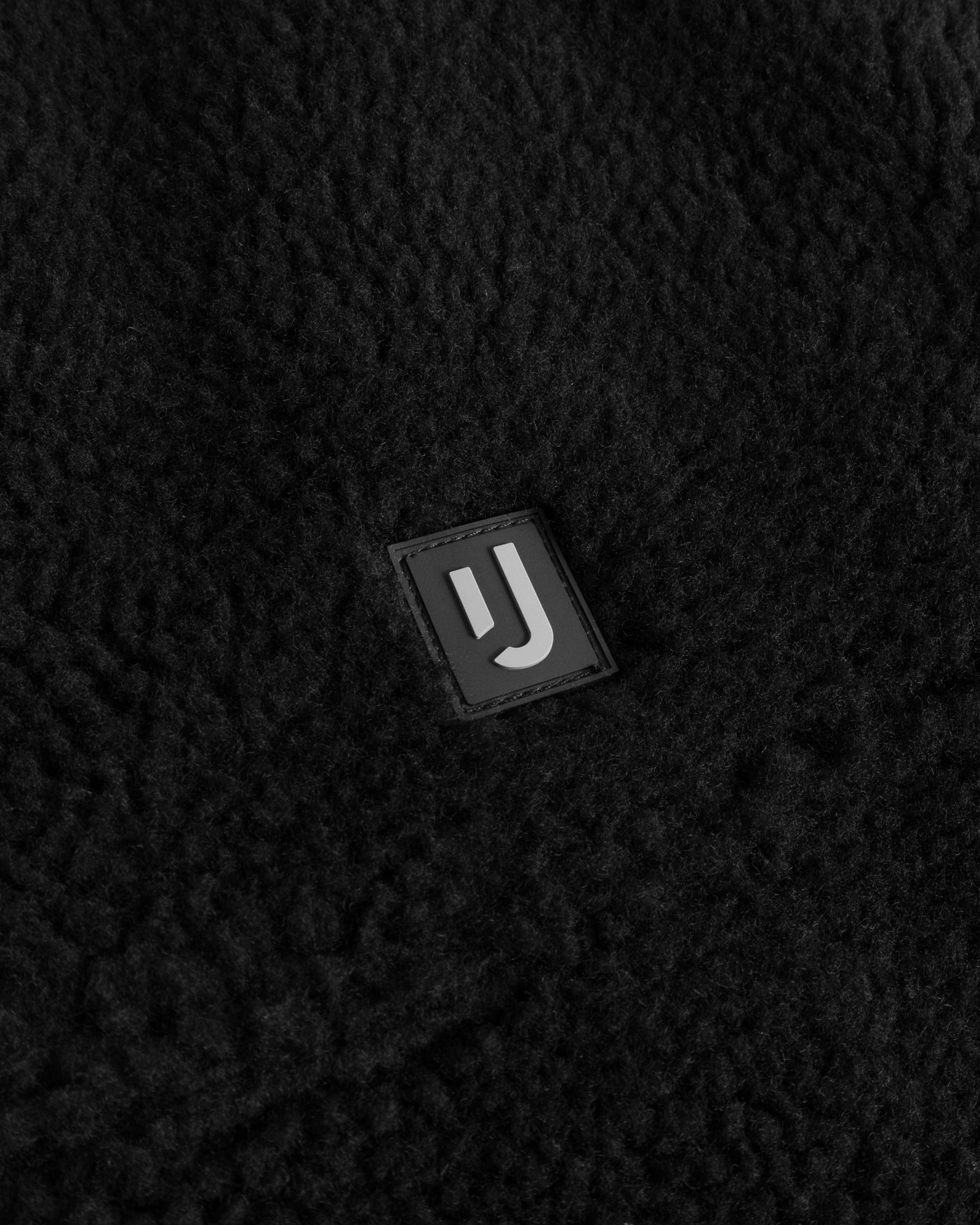 Schwarze Teddy-Fleeceweste 'Bryson' mit strukturiertem Stoff und Johnny Urban Logo