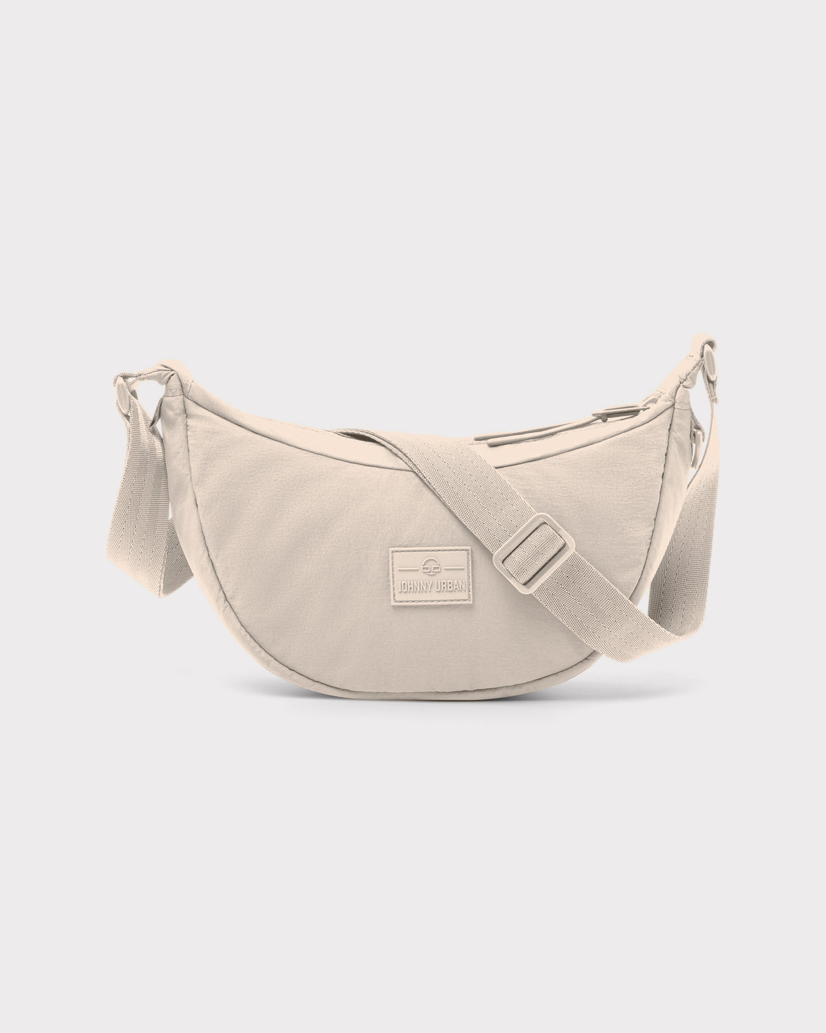 Halbmondförmige Umhängetasche Kaia Small von Johnny Urban in sandbeige mit verstellbarem Gurt