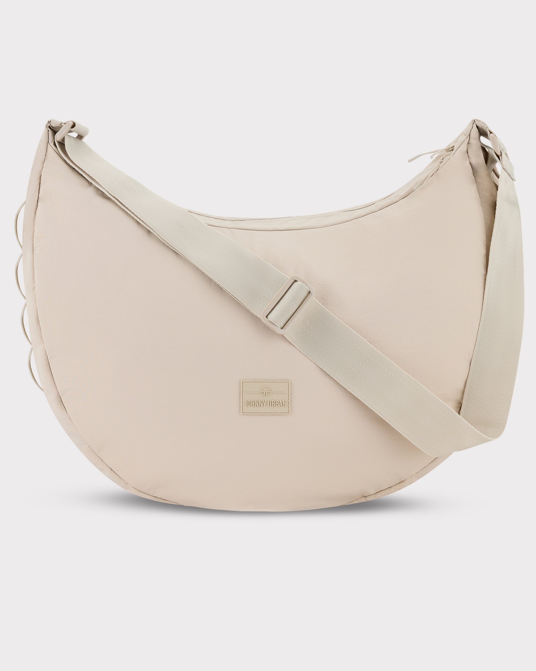 Beige Half Moon Bag 'Kaia XL' von Johnny Urban mit verstellbarem Schultergurt