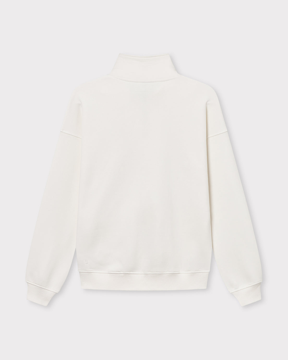 Cremeweißer Half Zip Sweatshirt 'Cooper' mit Stehkragen, langen Ärmeln und gerippten Bündchen
