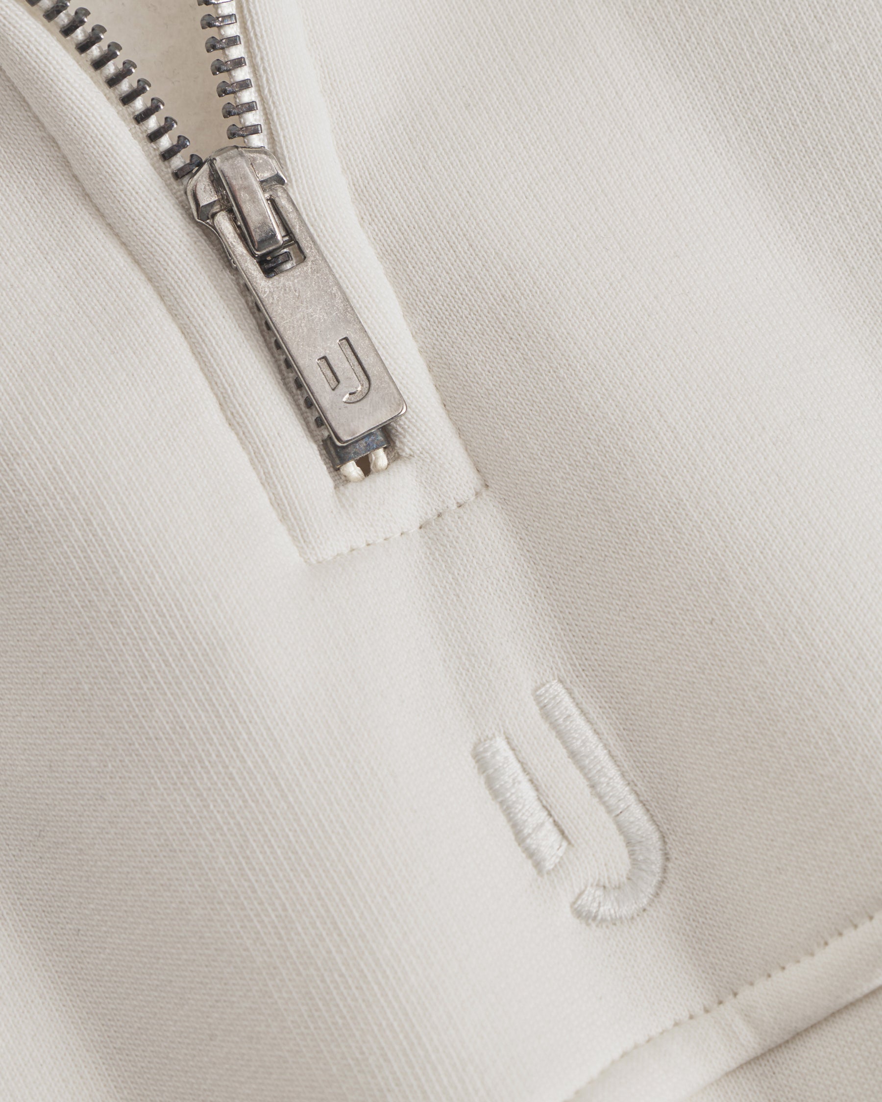 Half Zip Sweatshirt 'Cooper' von Johnny Urban in cremeweiß mit Metallreißverschluss und gesticktem Logo