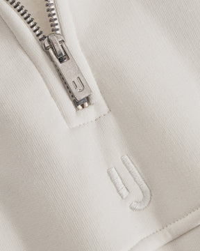 Half Zip Sweatshirt 'Cooper' von Johnny Urban in cremeweiß mit Metallreißverschluss und gesticktem Logo