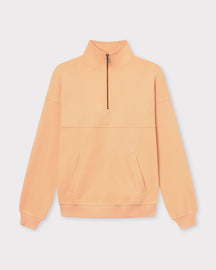 Half Zip Sweatshirt 'Cooper' von Johnny Urban in Pfirsichfarbe mit Stehkragen und Kängurutaschen