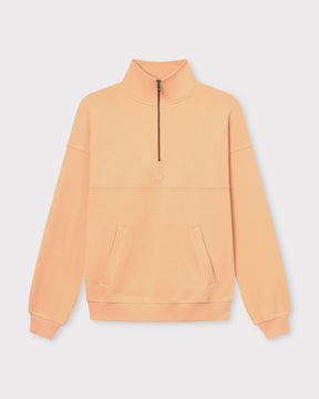 Half Zip Sweatshirt 'Cooper' von Johnny Urban in Pfirsichfarbe mit Stehkragen und Kängurutaschen