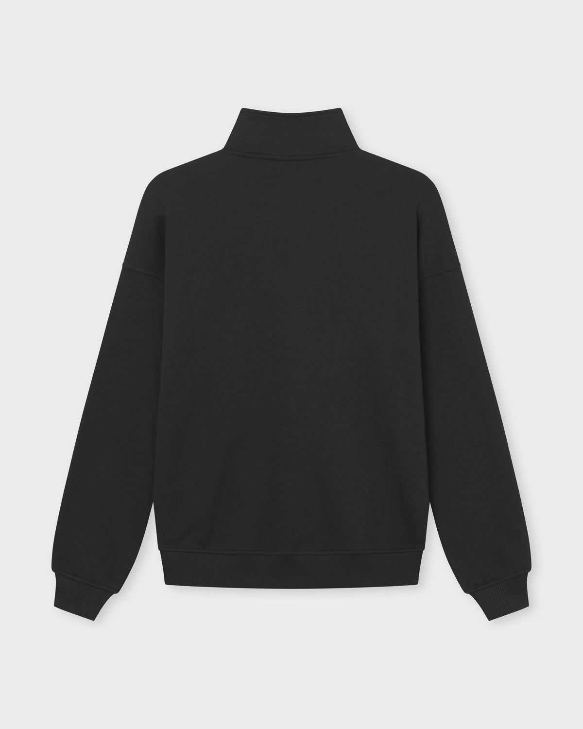 Schwarzer Half-Zip-Sweatshirt Pullover 'Cooper' mit hohem Kragen und gerippten Bündchen