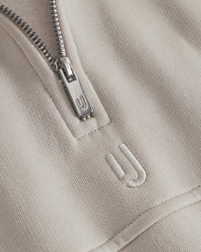 Beiger Half Zip Sweatshirt 'Cooper' mit Metallreißverschluss und gesticktem Johnny Urban Logo