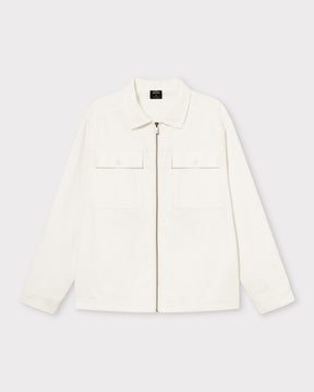 Cremefarbenes Overshirt 'Cameron' mit Reißverschluss und zwei Brusttaschen mit Klappen