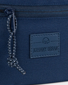 Dunkelblaue Bauchtasche 'Erik Small' von Johnny Urban mit Reißverschluss und Logo-Patch