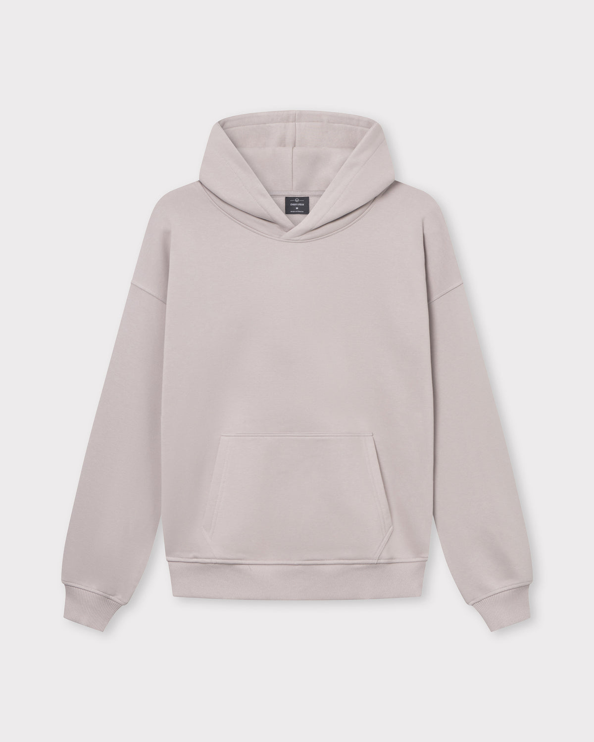 Oversized Hoodie 'Cody' in einfarbigem hellem Grau mit Kapuze und Kängurutasche