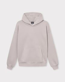 Oversized Hoodie 'Cody' in einfarbigem hellem Grau mit Kapuze und Kängurutasche