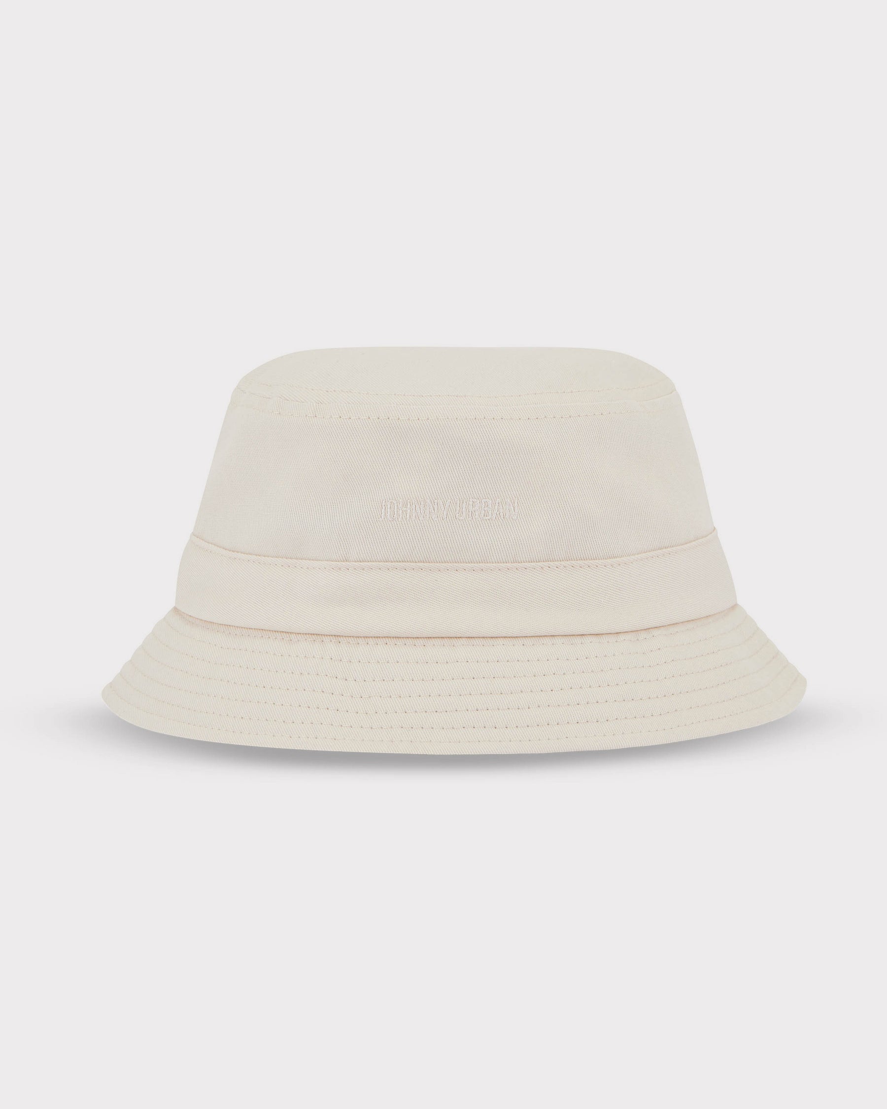 Cremefarbener Bucket Hat 'Gill' von Johnny Urban aus Stoff mit gesticktem Logo
