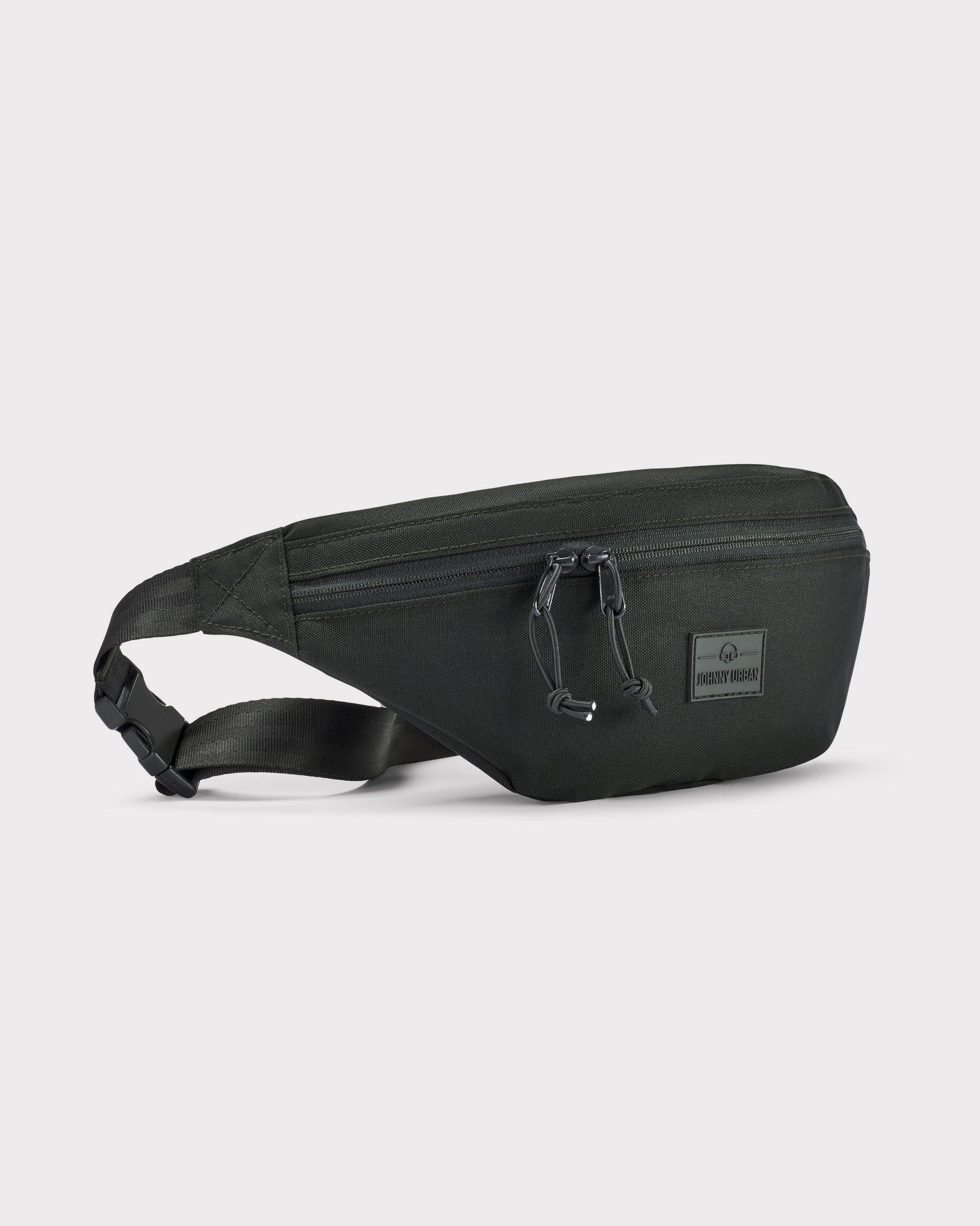 Große schwarze Bauchtasche 'Erik Large' von Johnny Urban mit Reißverschluss und verstellbarem Gurt