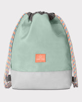 Johnny Urban Kinder Turnbeutel 'Nino' in Mint mit grauem Boden und bunten Kordeln
