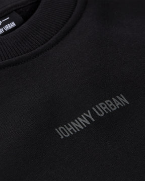 Schwarzer Oversized Crewneck 'Carter' Sweatshirt mit Johnny Urban Logo auf der Brust