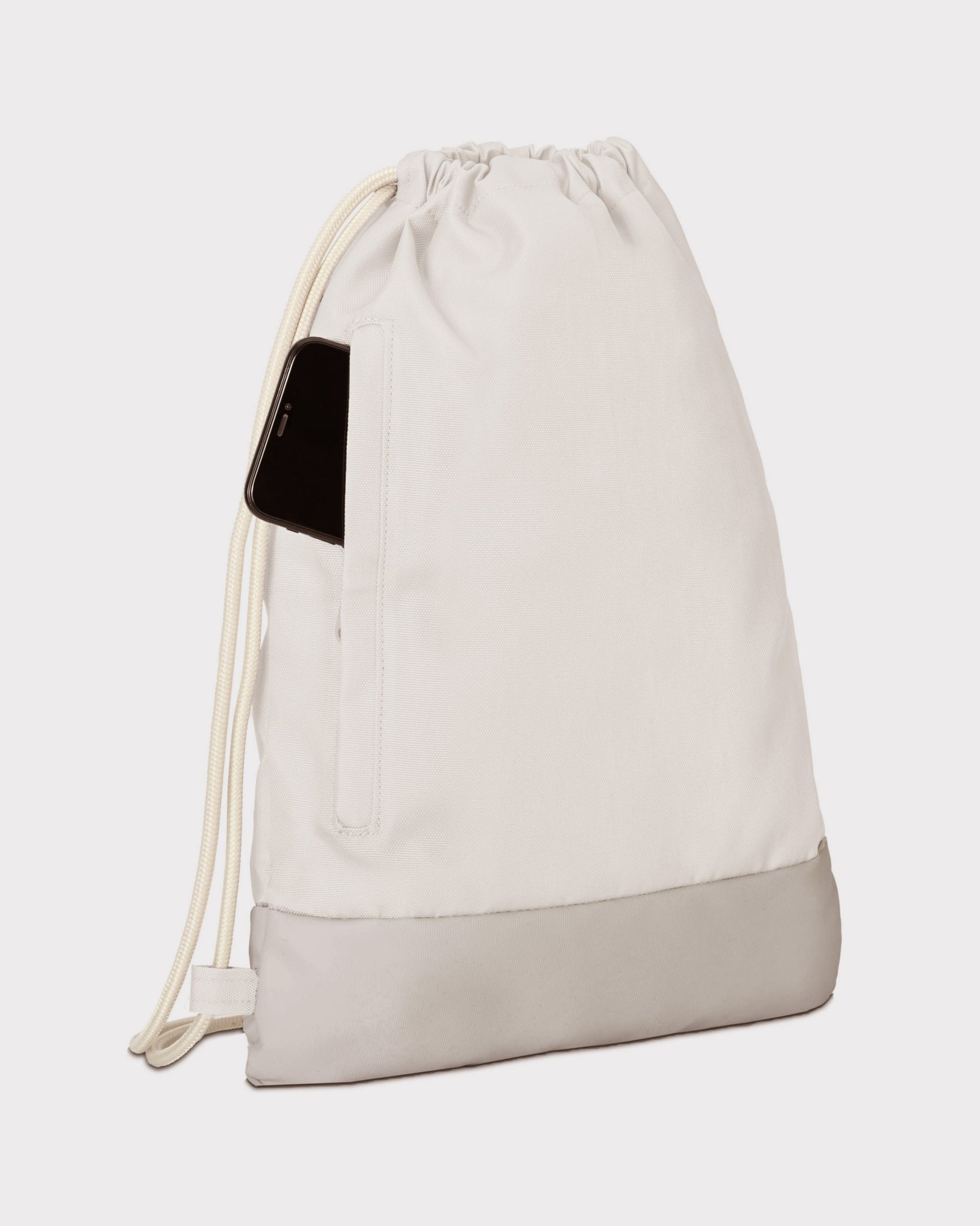 Beiger Turnbeutel 'Blake' von Johnny Urban mit seitlicher Tasche und Kordelzug