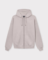 Oversized Zip-Hoodie 'Caleb' in hellem Beige mit Kapuze, Kängurutasche und Reißverschluss