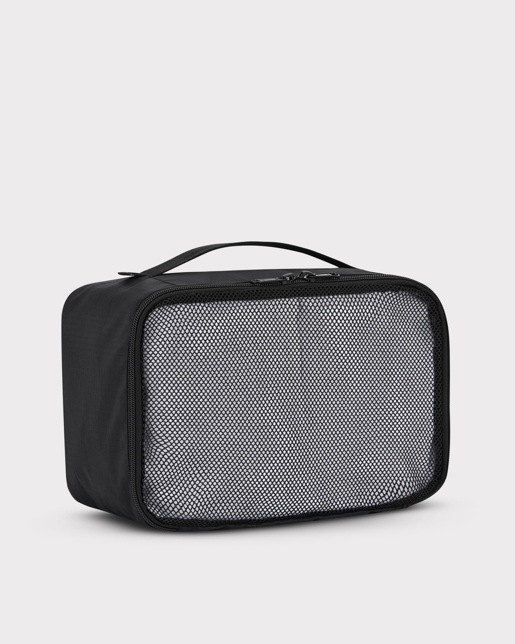 Schwarze Kleidertasche 'Zack' mit Mesh-Front und Tragegriff