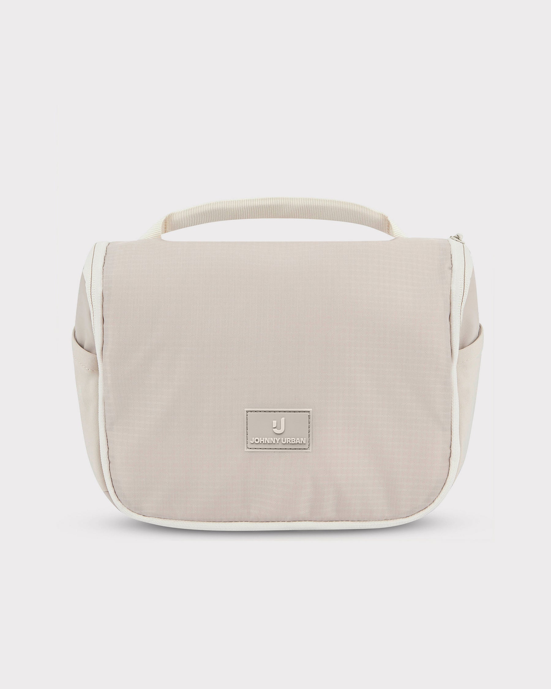 Beige Kulturtasche 'Logan' von Johnny Urban mit Tragegriff und Reißverschluss