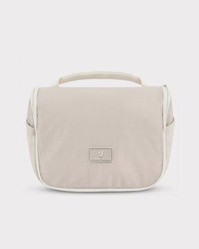 Beige Kulturtasche 'Logan' von Johnny Urban mit Tragegriff und Reißverschluss