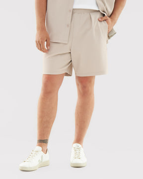 Mason Set Herren lockere kurze Hose in Sand mit seitlichen Taschen