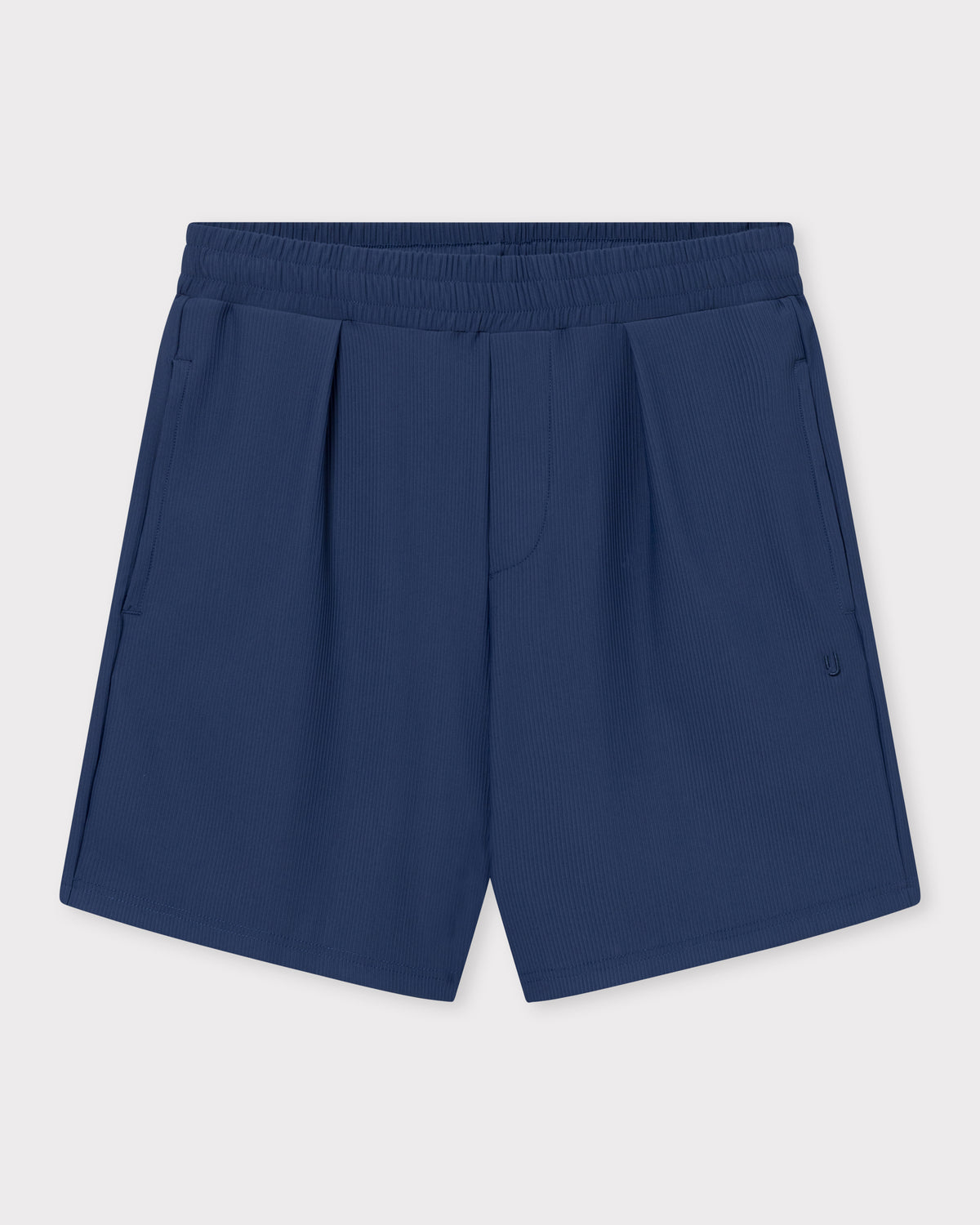 Navyblaue kurze Hose aus leicht strukturiertem Stoff mit elastischem Bund vom Set ‚Mason‘