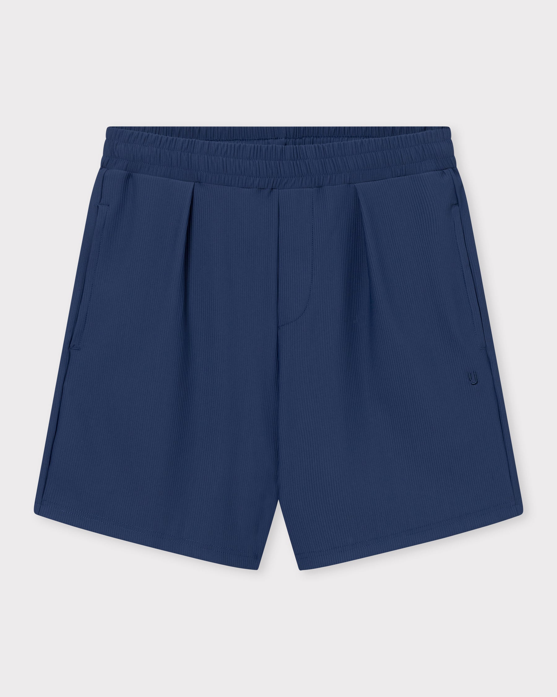 Navyblaue kurze Hose aus leicht strukturiertem Stoff mit elastischem Bund vom Set ‚Mason‘