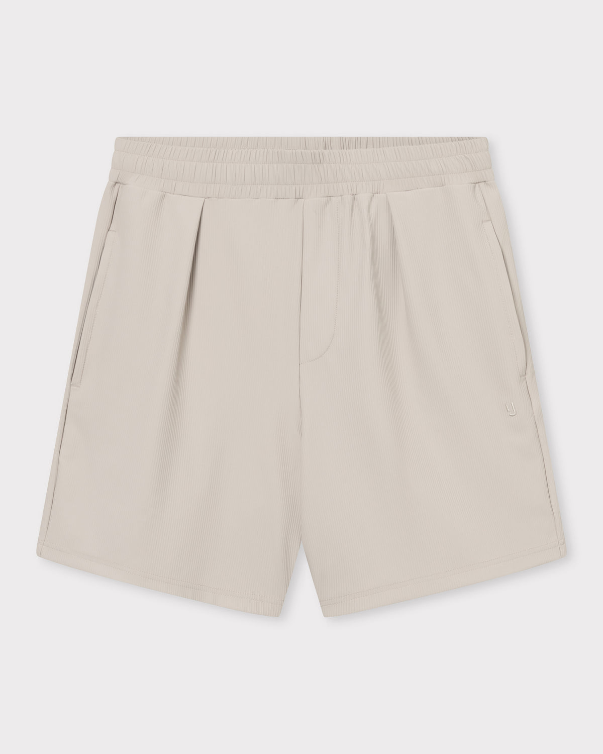 Sandfarbene kurze Hose aus der Mason Set Kollektion mit elastischem Bund und Seitentaschen
