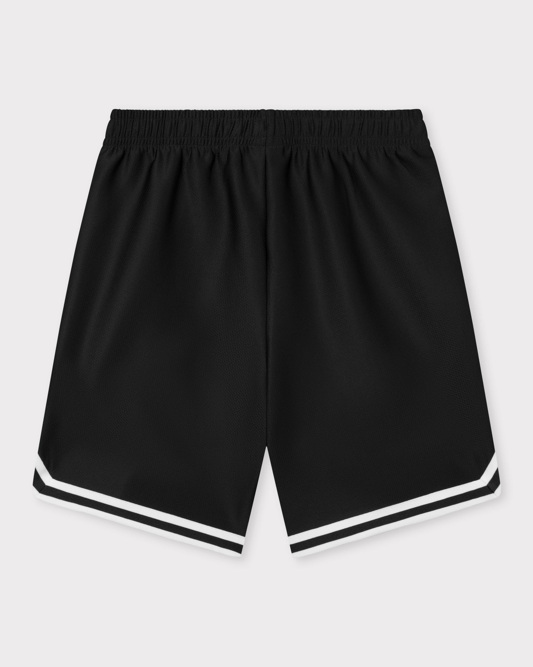 Schwarze Herren-Shorts 'Parker' mit elastischem Bund und weißen Streifen am Saum