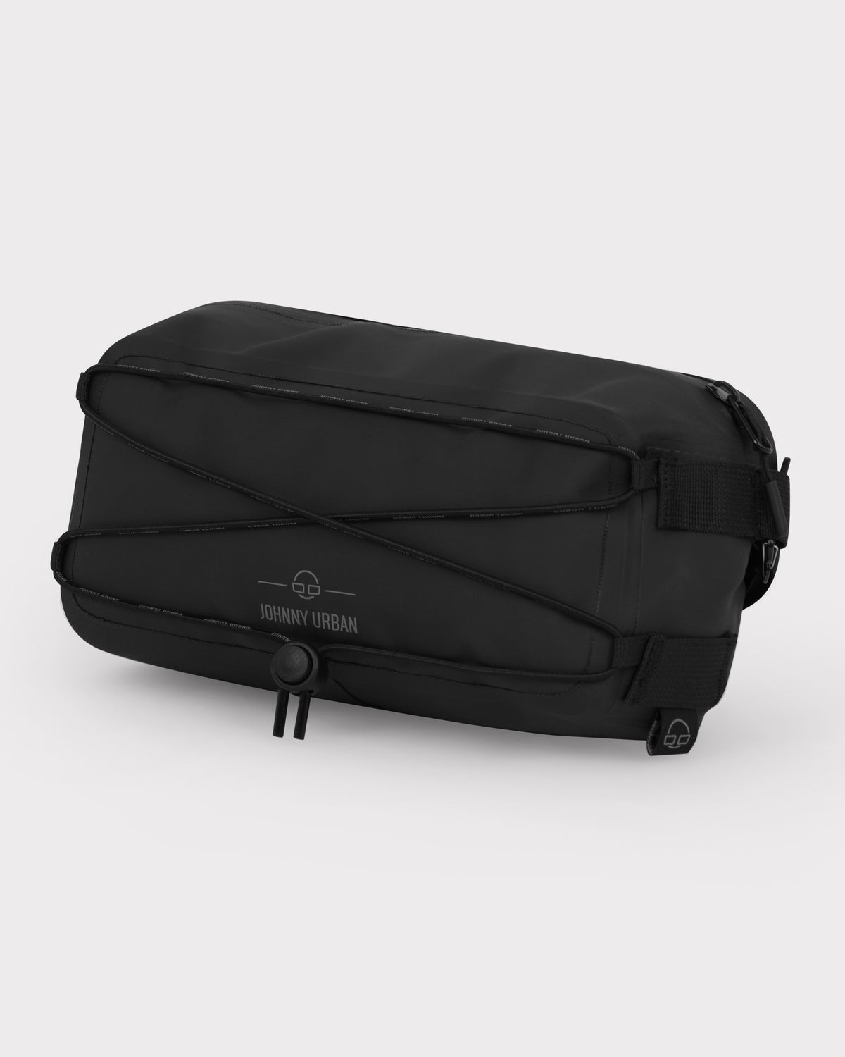 Schwarze Lenkertasche 'Arlo' von Johnny Urban mit elastischem Spanngurt