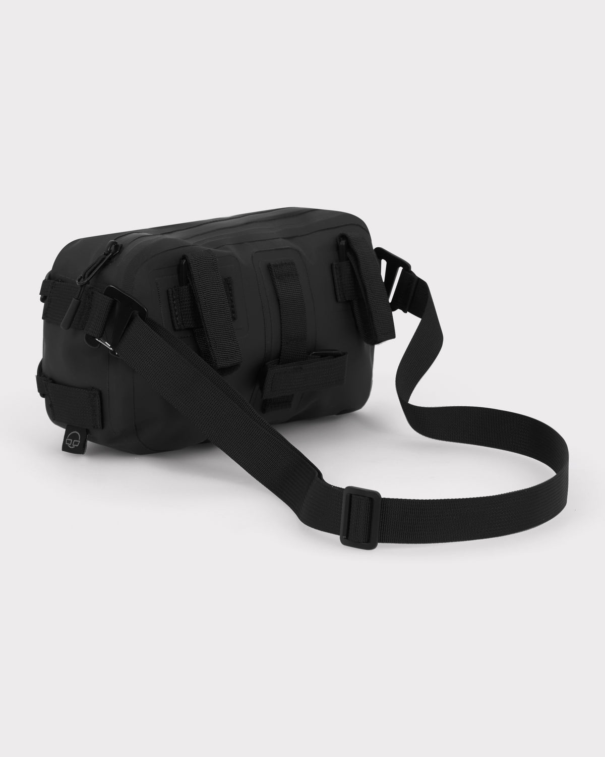 Schwarze Johnny Urban Fahrrad-Lenkertasche 'Arlo' mit verstellbarem Schultergurt und Befestigungsschlaufen