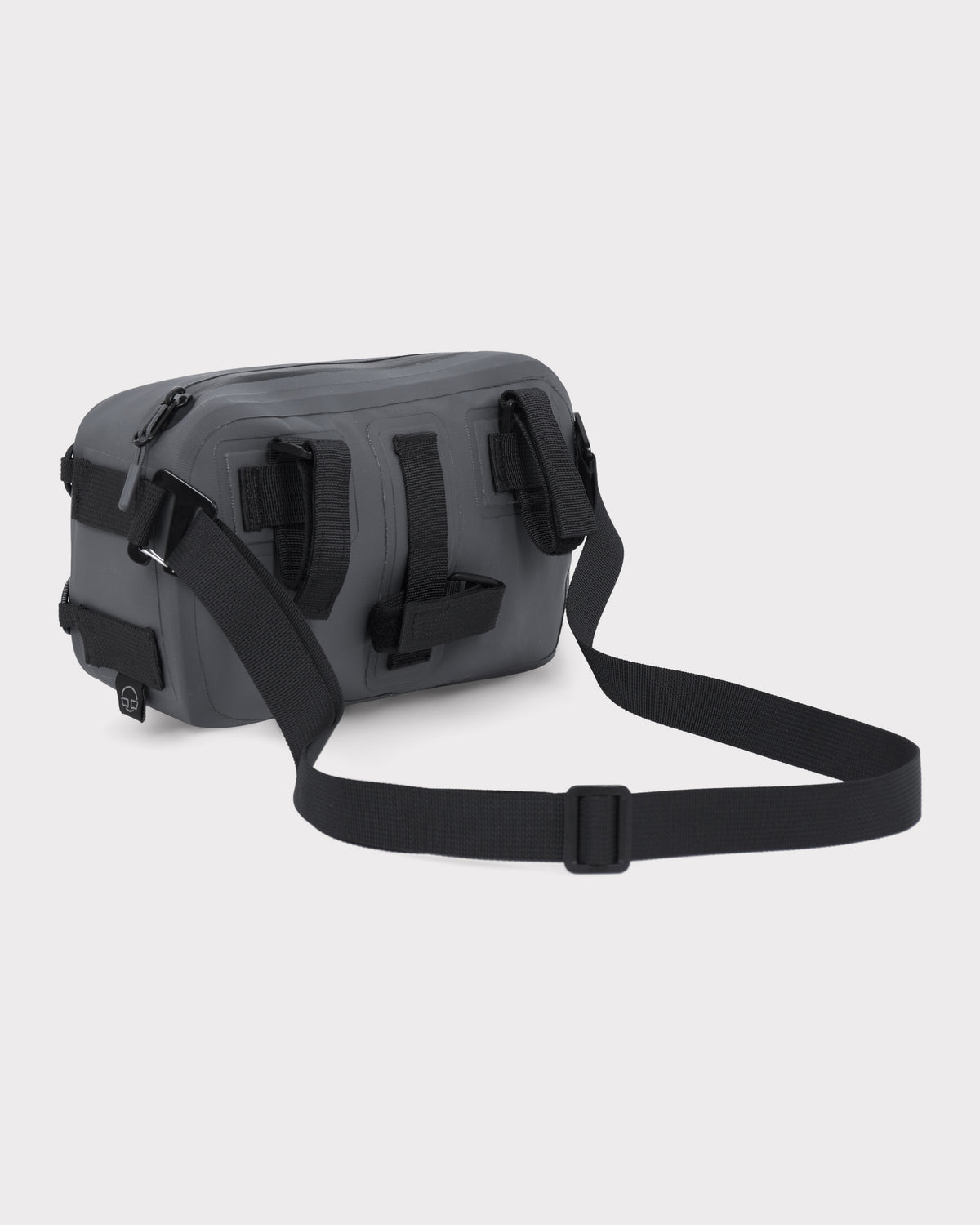 Schwarze Lenkertasche Fahrrad Arlo mit verstellbarem Schultergurt und Befestigungsschlaufen
