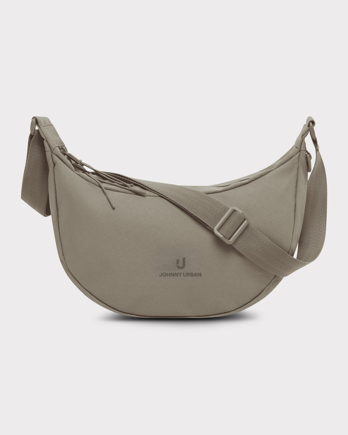 Halbmondtasche 'Ally Medium' von Johnny Urban in sandgrauer Farbe mit verstellbarem Schultergurt