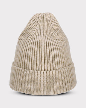 Beige gestrickte Mütze 'Billie' von Johnny Urban mit Umschlag