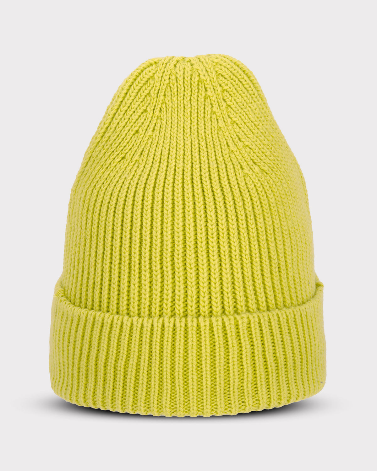 Mütze 'Billie' von Johnny Urban, gestrickt, limefarben mit Umschlag