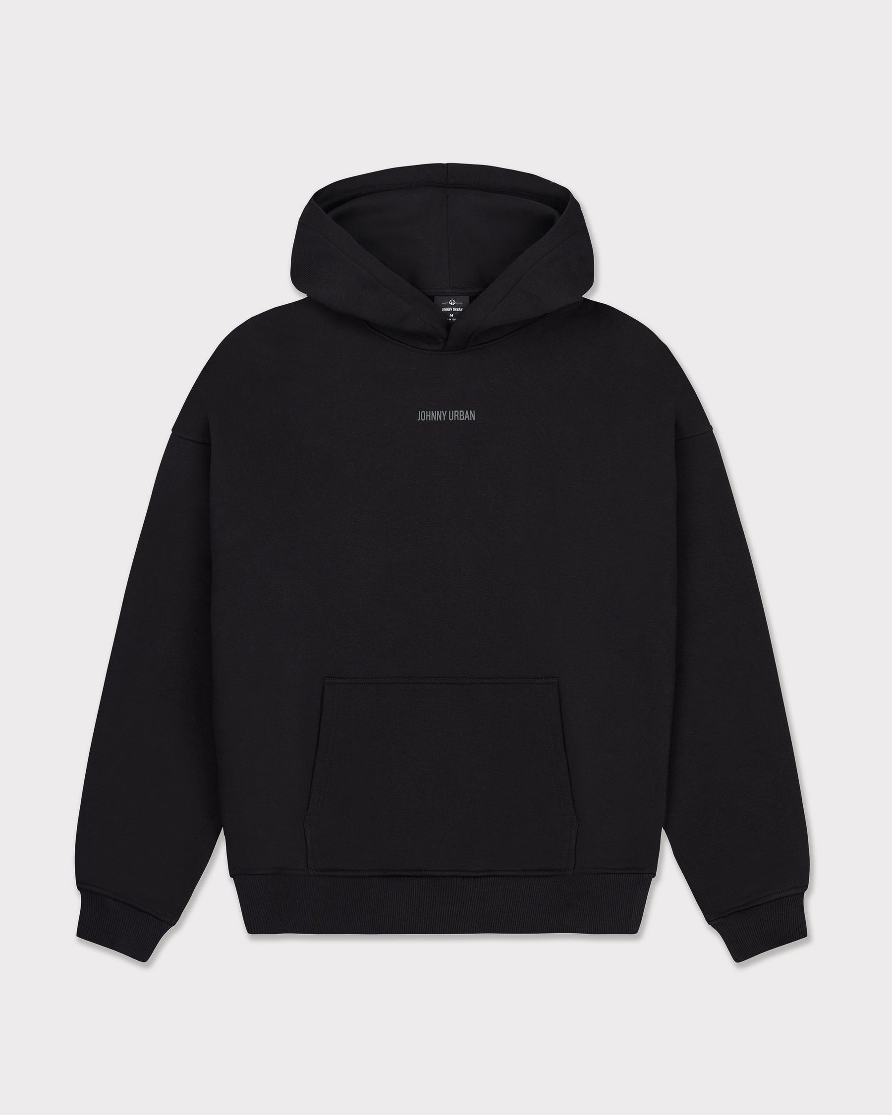Oversized Hoodie 'Cody' von Johnny Urban in Schwarz mit kleiner Aufschrift