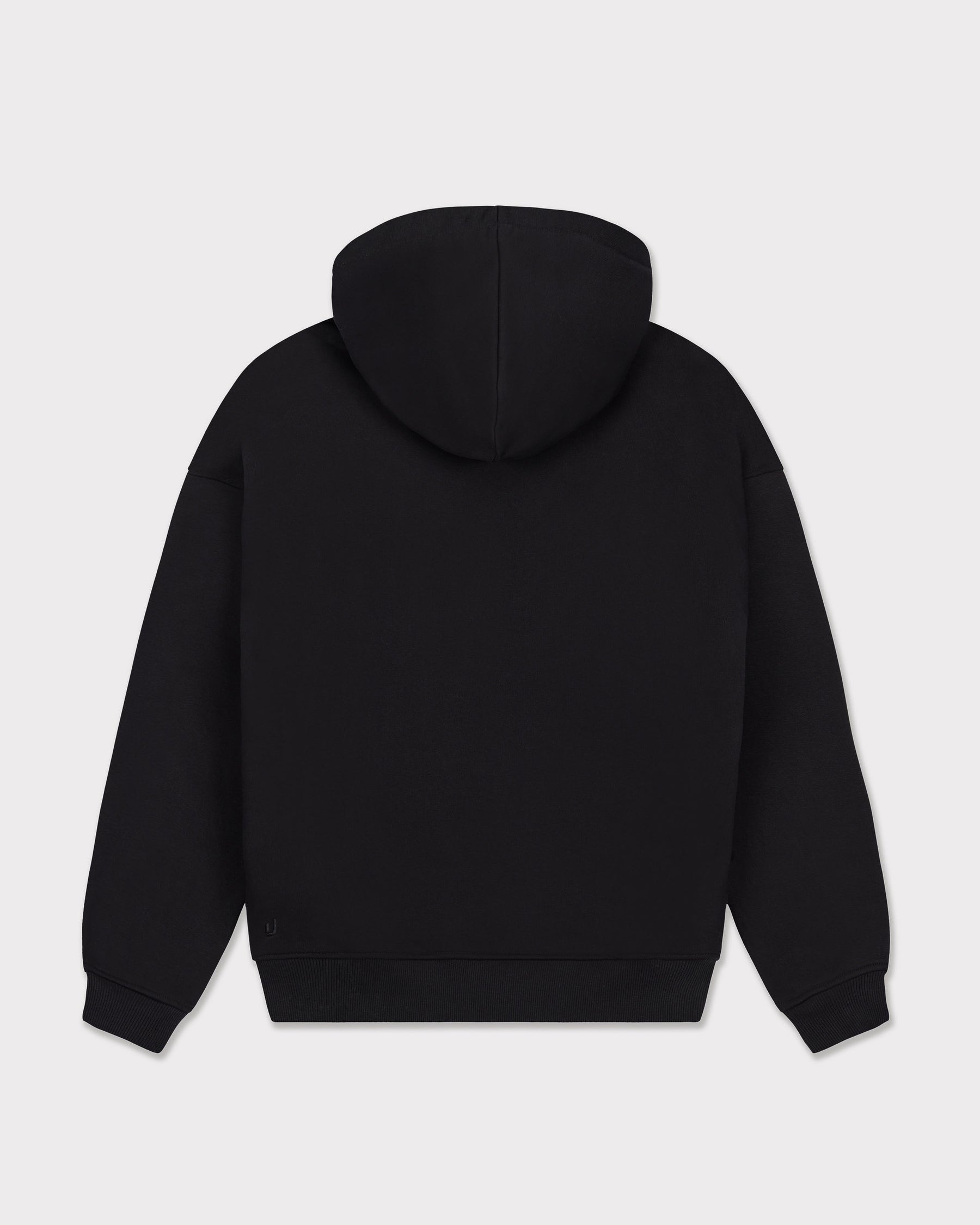 Schwarzer Oversized Hoodie 'Cody' von Johnny Urban, Rückseite mit Kapuze und elastischem Bund