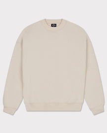 Beiger oversized Crewneck-Pullover 'Carter' von Johnny Urban mit Rundhalsausschnitt und gerippten Bündchen